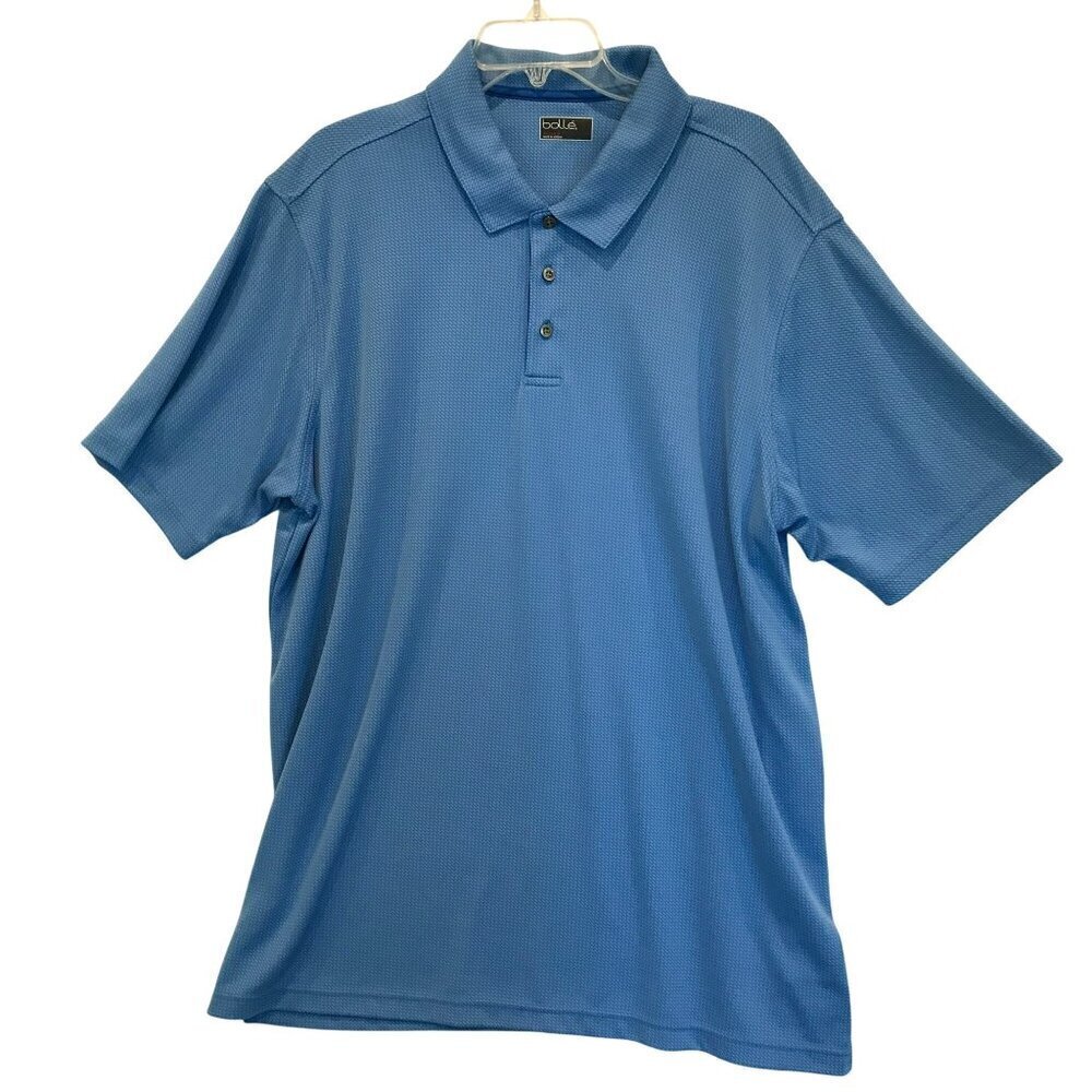 bolle Men's 3-Button Golf Polo Shirt Size XXL in Blue Activewear Short Sleeve
